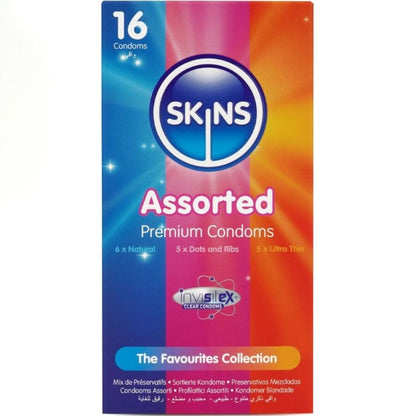 SKINS - ASSORTED PACK OF PREMIUM PRESERVATIVES 16 PIECES