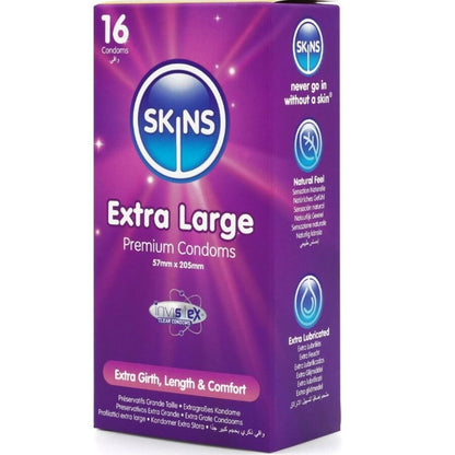SKINS - EXTRA LARGE PREMIUM CONDOMS 16 PACK
