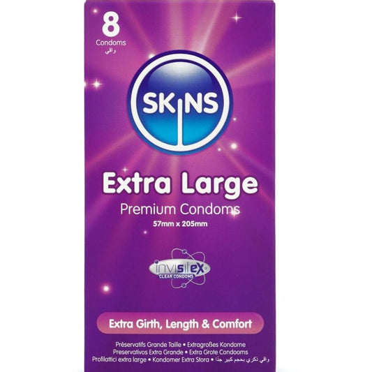 SKINS - EXTRA LARGE PREMIUM CONDOMS 8-PACK