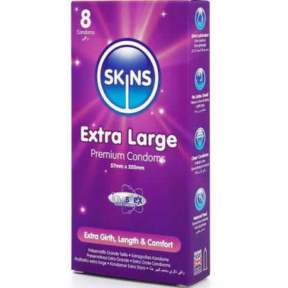 SKINS - EXTRA LARGE PREMIUM CONDOMS 8-PACK