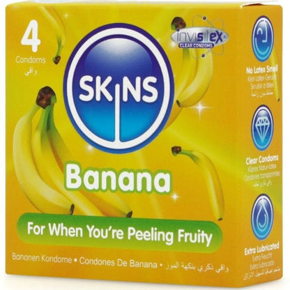 SKINS - PREMIUM BANANA CONDOMS 4-PACK