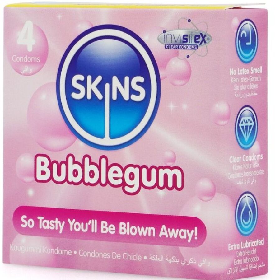 SKINS - BUBBLEGUM PREMIUM CONDOM 4-PACK