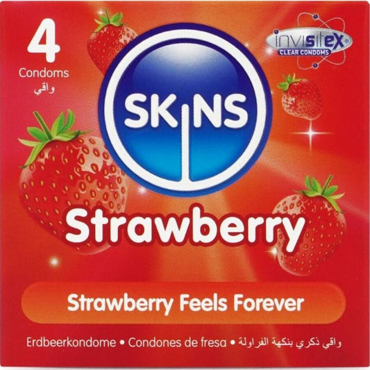 SKINS - PREMIUM STRAWBERRY CONDOMS 4-PACK