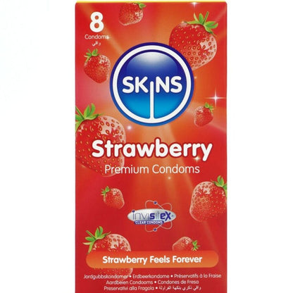 SKINS - PREMIUM STRAWBERRY CONDOMS 8-PACK