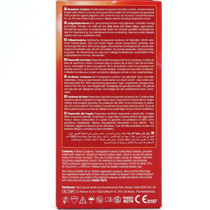 SKINS - PREMIUM STRAWBERRY CONDOMS 8-PACK
