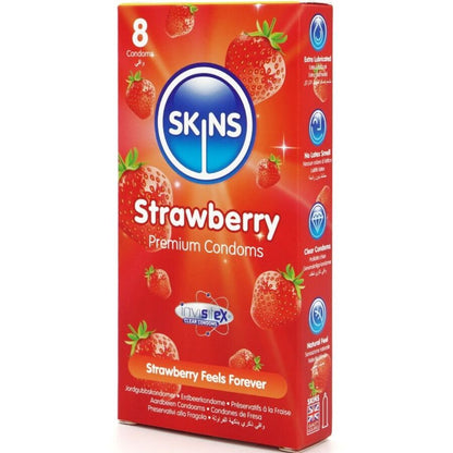 SKINS - PREMIUM STRAWBERRY CONDOMS 8-PACK