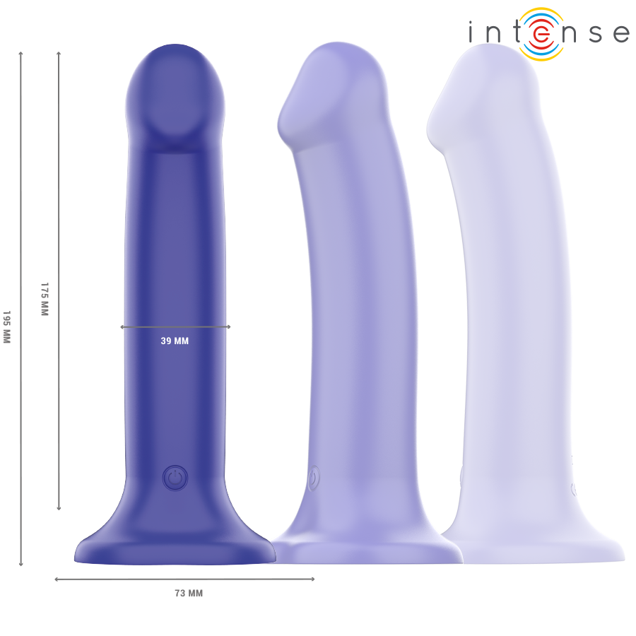 INTENSE - VICTORIA VIBRATOR WITH SUCTION CUP 10 VIBRATIONS DARK BLUE REMOTE CONTROL - 2
