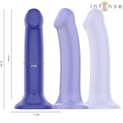 INTENSE - VICTORIA VIBRATOR WITH SUCTION CUP 10 VIBRATIONS DARK BLUE REMOTE CONTROL - 2