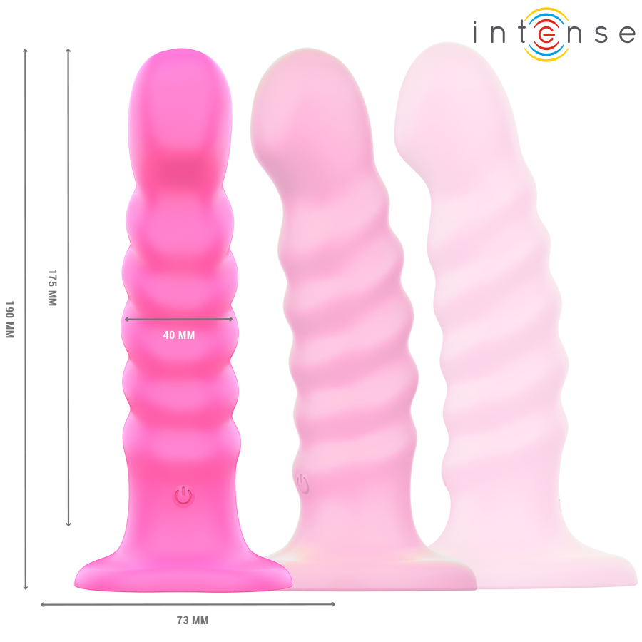 INTENSE - CINDY VIBRATOR SIZE L SPIRAL DESIGN 10 VIBRATIONS PINK REMOTE CONTROL - 4