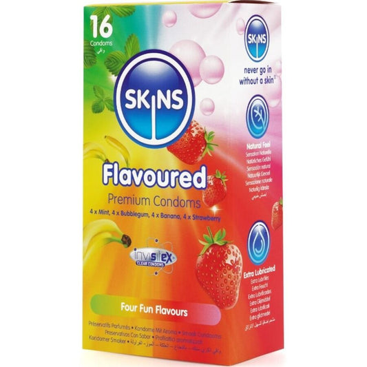 SKINS - PREMIUM MULTI-FLAVORED CONDOMS 16-PACK