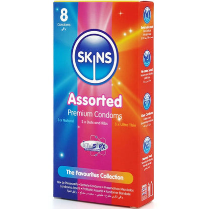 SKINS - ASSORTED PACK OF 8 PREMIUM CONDOMS