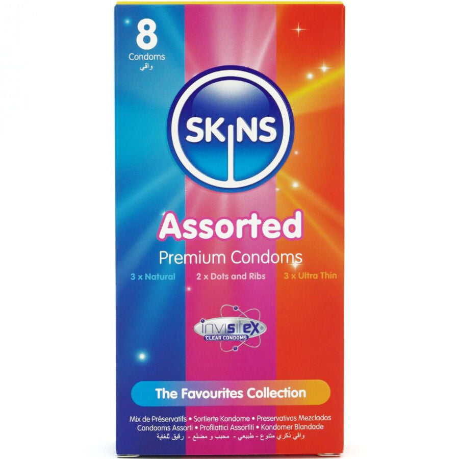 SKINS - ASSORTED PACK OF 8 PREMIUM CONDOMS