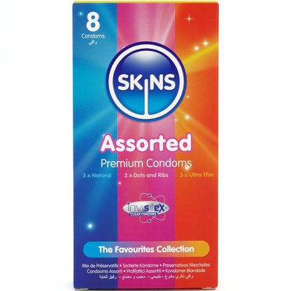 SKINS - ASSORTED PACK OF 8 PREMIUM CONDOMS