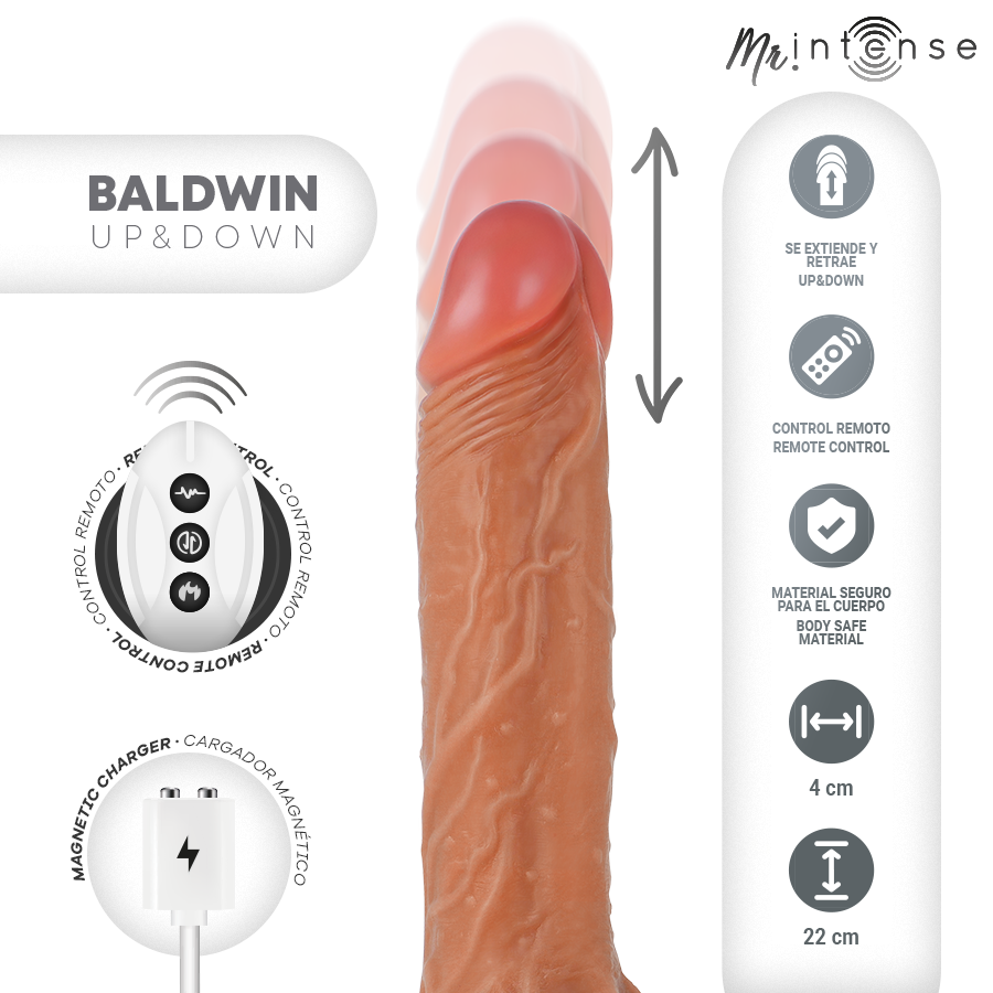 MR INTENSE - BALDWIN PENE REALISTICO TELECOMANDO 22 CM -O- 4 CM
