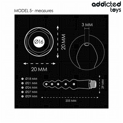 ADDICTED TOYS - PULITORE ANALE CON ADATTATORE UNIVERSALE MODELLO 5