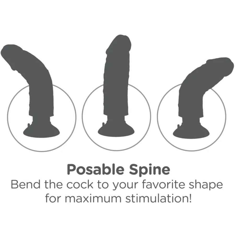 KING COCK - CAZZO VIBRANTE MARRONE 20,32 CM