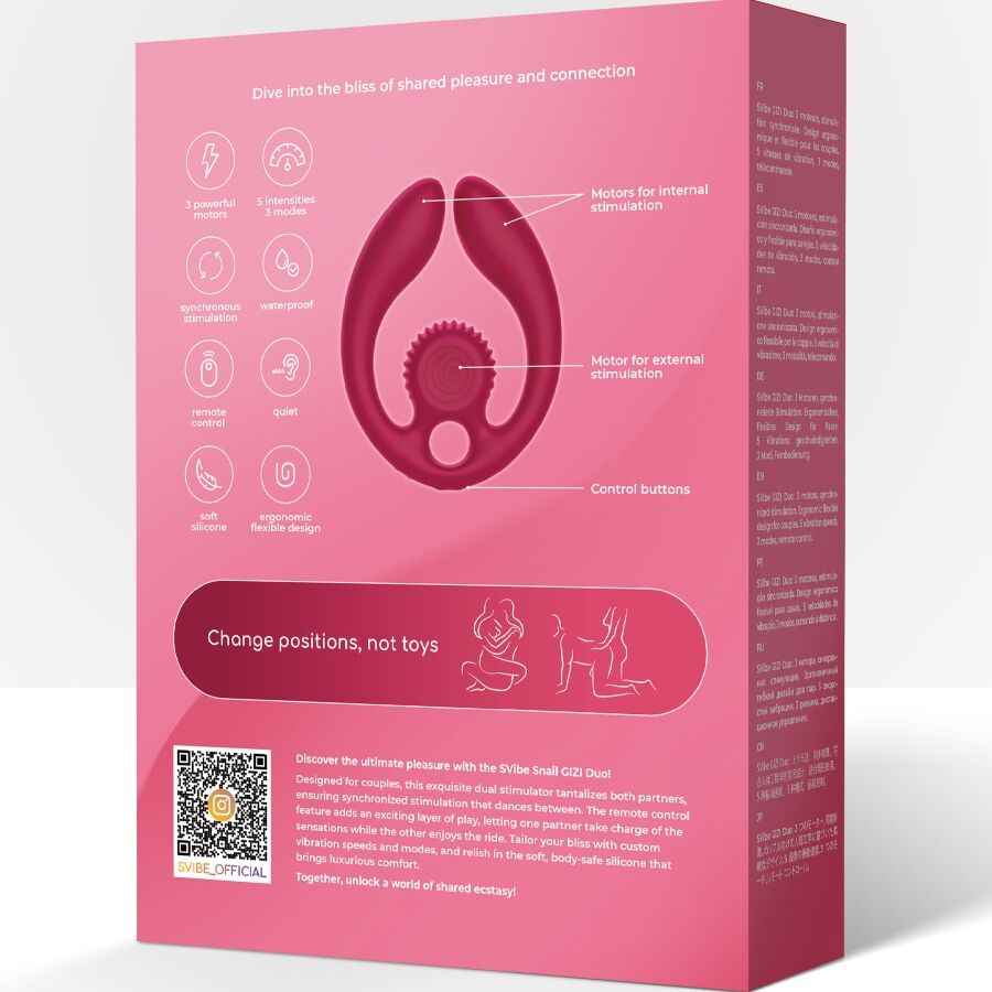 SNAIL VIBE - GIZI DUO STIMOLATORE DI COPPIA TELECOMANDO BORDEAUX