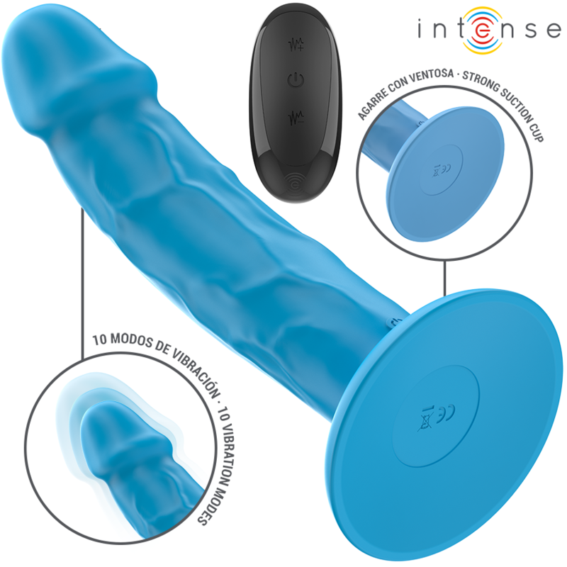 INTENSE - PHOEBE REALISTIC VIBRATOR 10 VIBRATIONS REMOTE CONTROL BLUE
