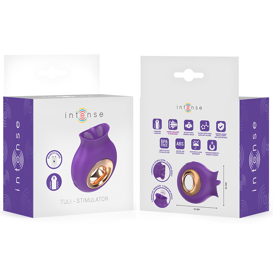 INTENSE - TULI CLITORAL STIMULATOR 9 VIBRATIONS AND 9 OSCILLATIONS PURPLE