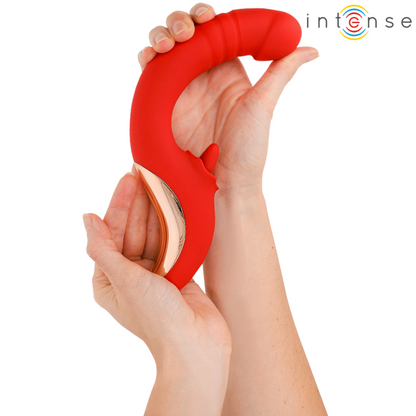 INTENSE - PAULINA U-SHAPED VIBRATOR AND STIMULATOR RED
