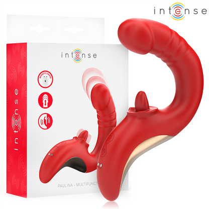 INTENSE - PAULINA U-SHAPED VIBRATOR AND STIMULATOR RED