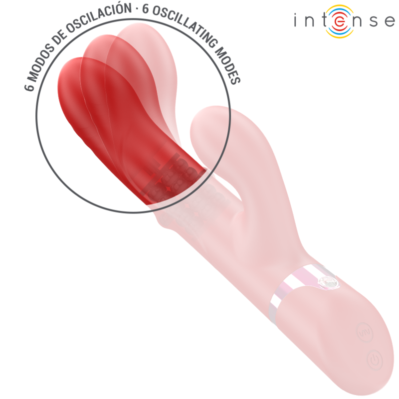 INTENSE - LELE MULTIFUNCTIONAL ROTATING, OSCILLATING AND STIMULATING VIBRATOR RED