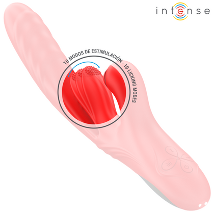 INTENSE - KAROL MULTIFUNCTIONAL VIBRATOR THRUST AND STIMULATION AND STIMULATING WAVES RED