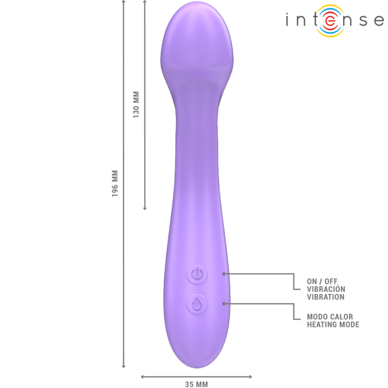 INTENSE - BECKY 19 CM HEATED VIBRATOR 7 VIBRATIONS PURPLE