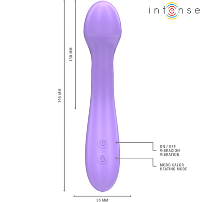 INTENSE - BECKY 19 CM HEATED VIBRATOR 7 VIBRATIONS PURPLE