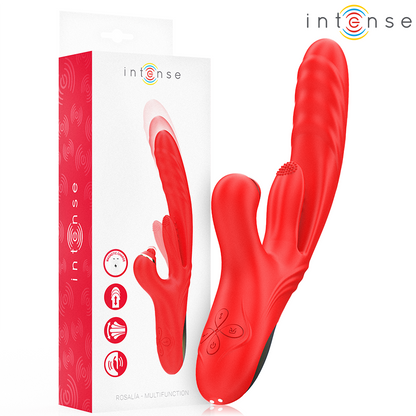 INTENSE - ROSALIA 3-IN-1 MULTIFUNCTIONAL VIBRATOR, RED