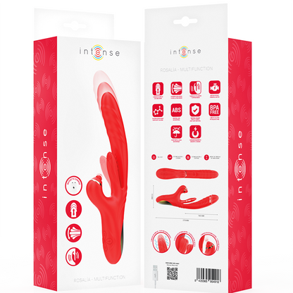 INTENSE - ROSALIA 3-IN-1 MULTIFUNCTIONAL VIBRATOR, RED