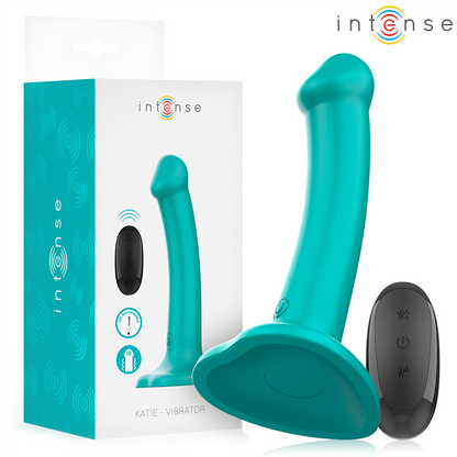 INTENSE - KATIE VIBRATOR WITH SUCTION CUP 10 VIBRATIONS REMOTE CONTROL BLUE