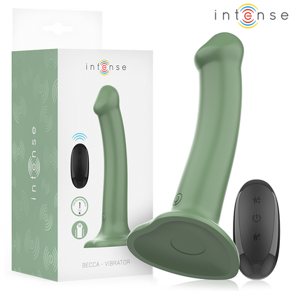 INTENSE - BECCA VIBRATOR WITH SUCTION CUP 10 VIBRATIONS REMOTE CONTROL GREEN