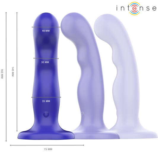 INTENSE - SHORTY VIBRATOR WITH SUCTION CUP AND REMOTE CONTROL (BLUE)