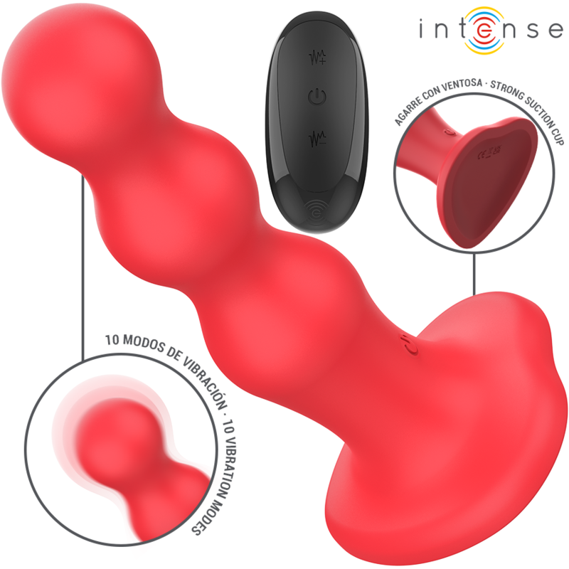 INTENSE - CODY VIBRATOR WITH SUCTION CUP AND REMOTE CONTROL (RED)