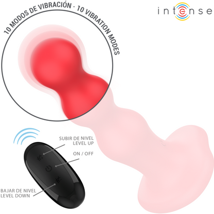 INTENSE - CODY VIBRATOR WITH SUCTION CUP AND REMOTE CONTROL (RED)