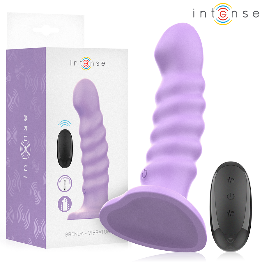 INTENSE - BRENDA VIBRATOR SIZE M SPIRAL DESIGN 10 VIBRATIONS REMOTE CONTROL PURPLE