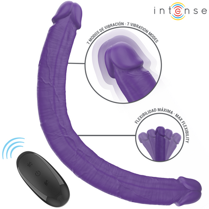 INTENSE - GUNTER DOUBLE DILDO VIBRATOR 40 CM PURPLE REMOTE CONTROL