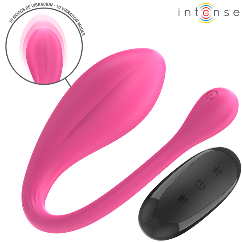 INTENSE - JANICE U DOUBLE STIMULATION VIBRATOR 10 VIBRATIONS PINK REMOTE CONTROL