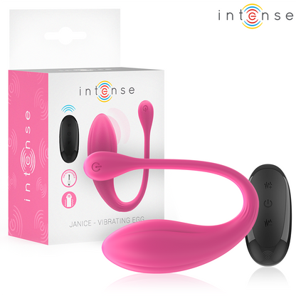 INTENSE - JANICE U DOUBLE STIMULATION VIBRATOR 10 VIBRATIONS PINK REMOTE CONTROL
