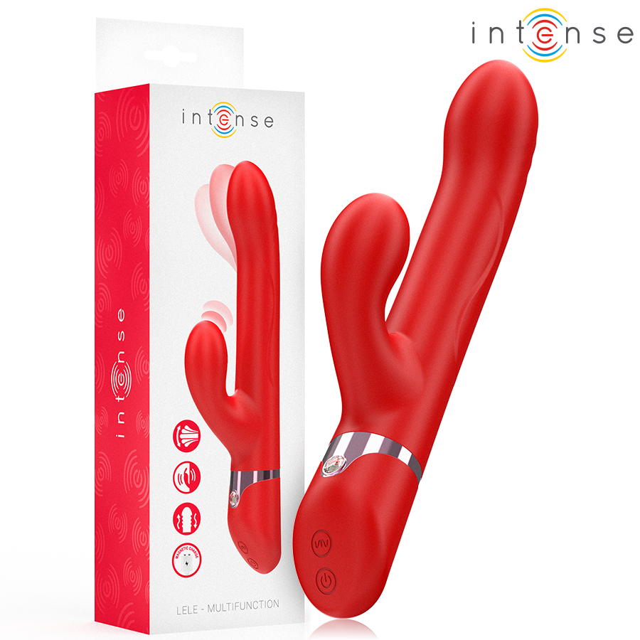 INTENSE - LELE MULTIFUNCTIONAL ROTATING, OSCILLATING AND STIMULATING VIBRATOR RED