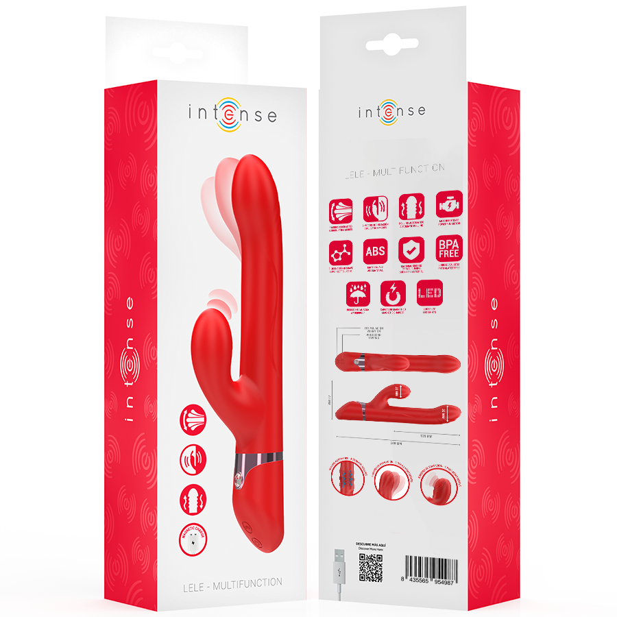 INTENSE - LELE MULTIFUNCTIONAL ROTATING, OSCILLATING AND STIMULATING VIBRATOR RED