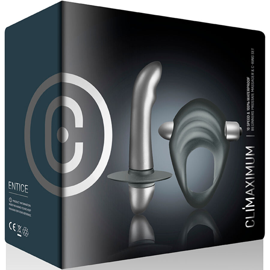 CLIMAXIMUM - ENTICE PENIS RING + PROSTATE VIBRATOR KIT FOR BEGINNERS