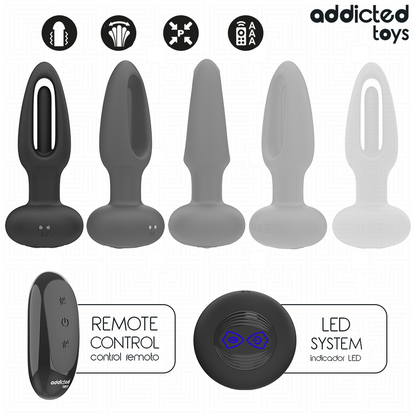 ADDICTED TOYS - BUTT PLUG WITH VIBRATING TONGUE AND REMOTE CONTROL