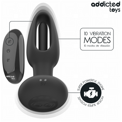 ADDICTED TOYS - BUTT PLUG WITH VIBRATING TONGUE AND REMOTE CONTROL