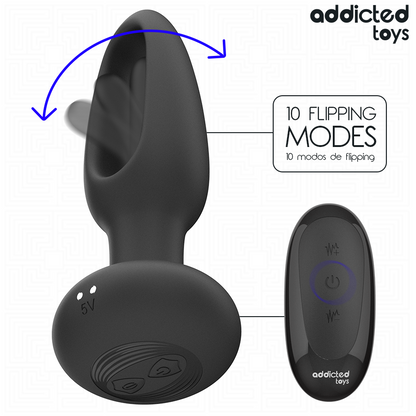 ADDICTED TOYS - BUTT PLUG WITH VIBRATING TONGUE AND REMOTE CONTROL