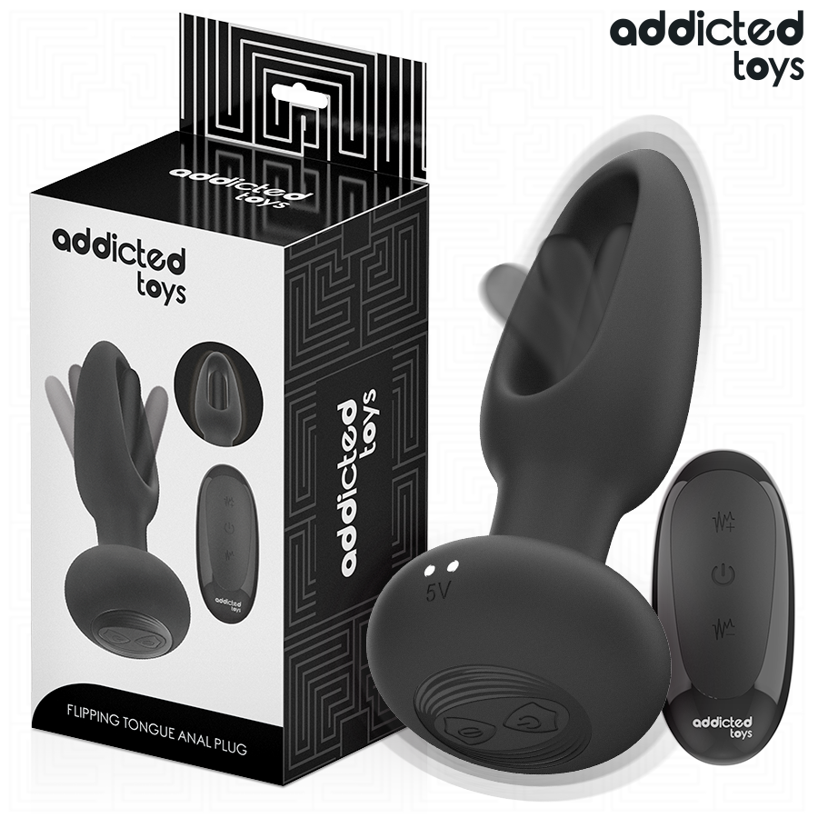 ADDICTED TOYS - BUTT PLUG WITH VIBRATING TONGUE AND REMOTE CONTROL