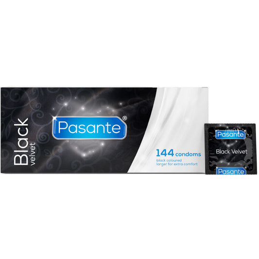 PASANTE - BLACK VELVET CONDOMS BOX OF 144 UNITS