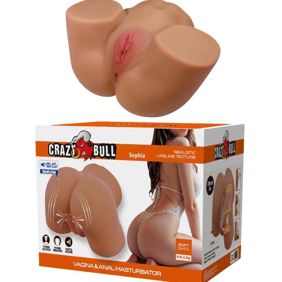 CRAZY BULL - GERIANN VIBRATORE E SUCCHIATORE REALISTICO PER POLSO FEMMINILE CON SUONO 5,5 KG