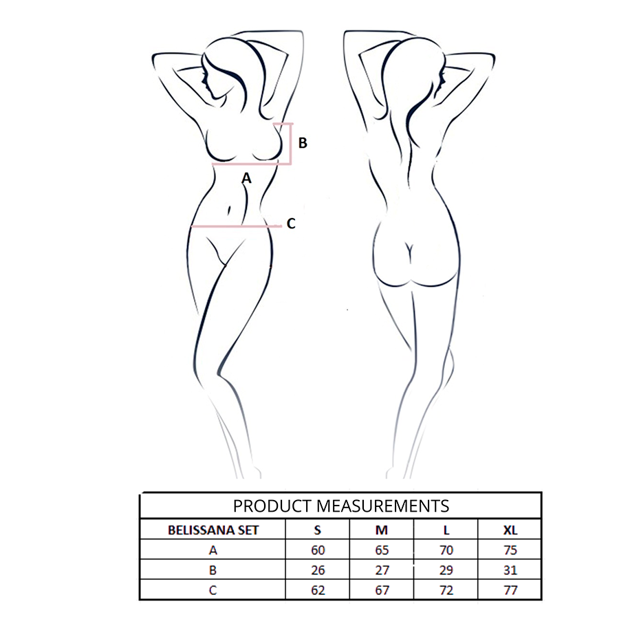 PASSION - BELISSANA REGGISENO + PERIZOMA NERO L/XL